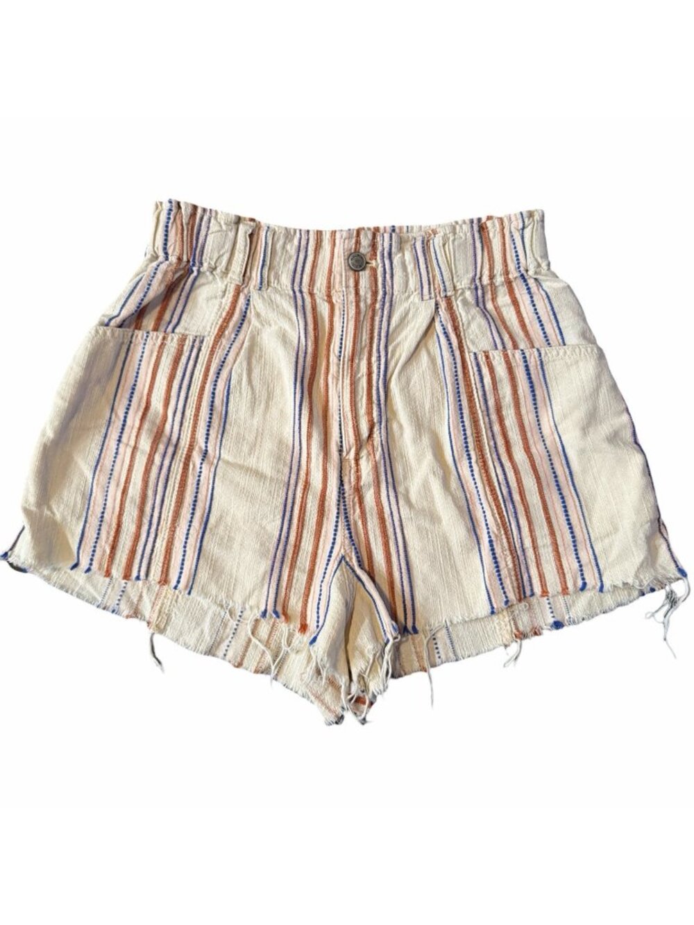 We The Free by Free People 29 Raw Hem Striped High-Rise Shorts Style OB1174405